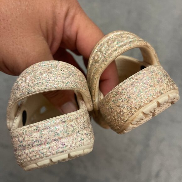Crocs Baby Toddler Pink Glitter Slip On Shoes C5 Girls - Picture 3 of 7
